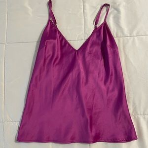 Purple Satin Zara V-neck Cami
